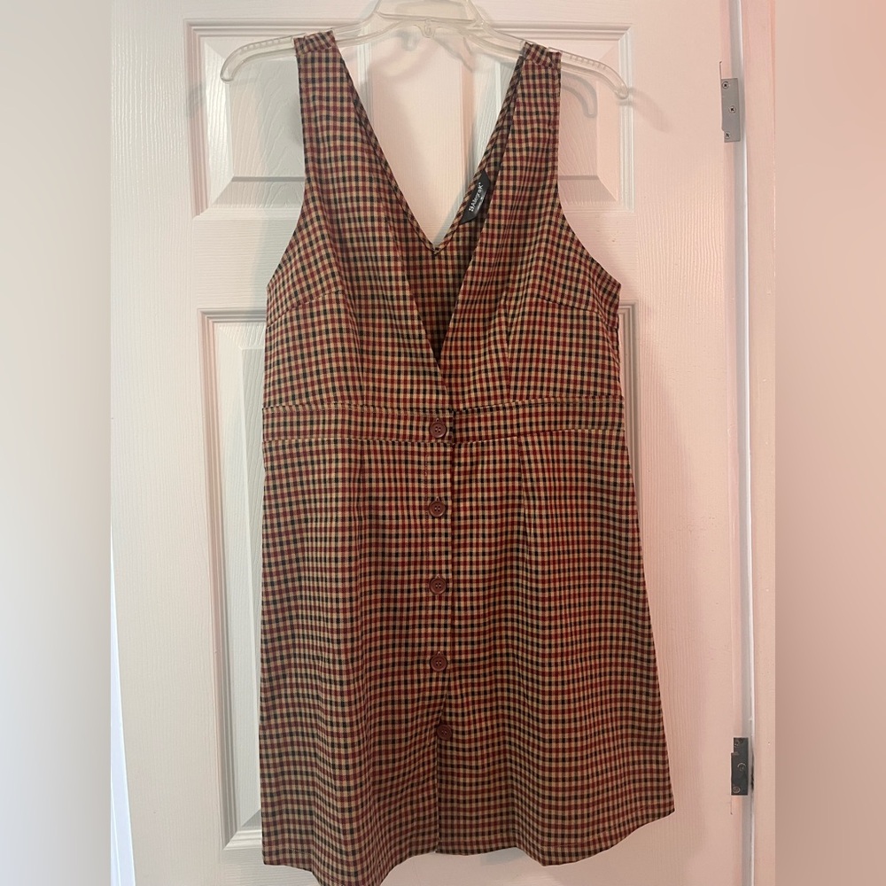Plaid V-Neck Button-Down Jumper